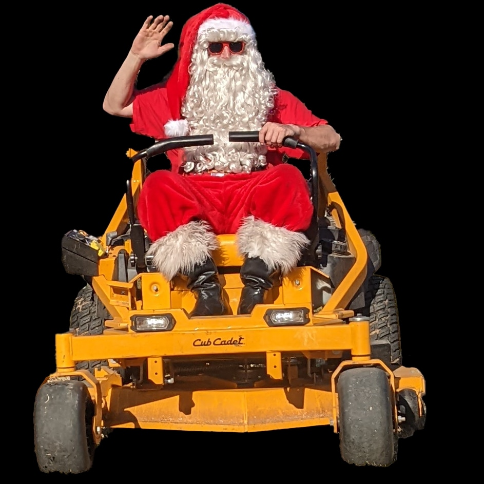 Santa on a Mower
